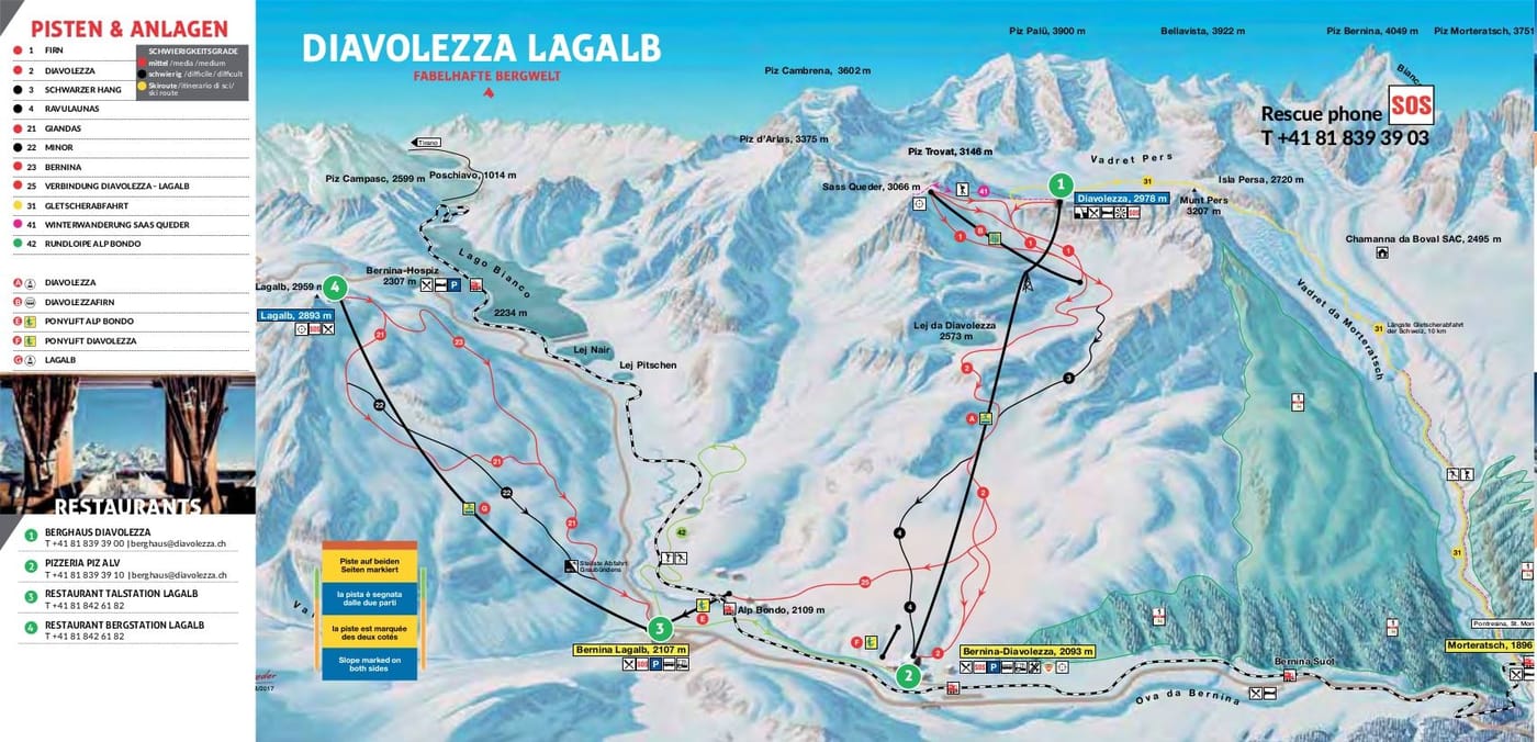 piste map for Diavolezza - Pontresina