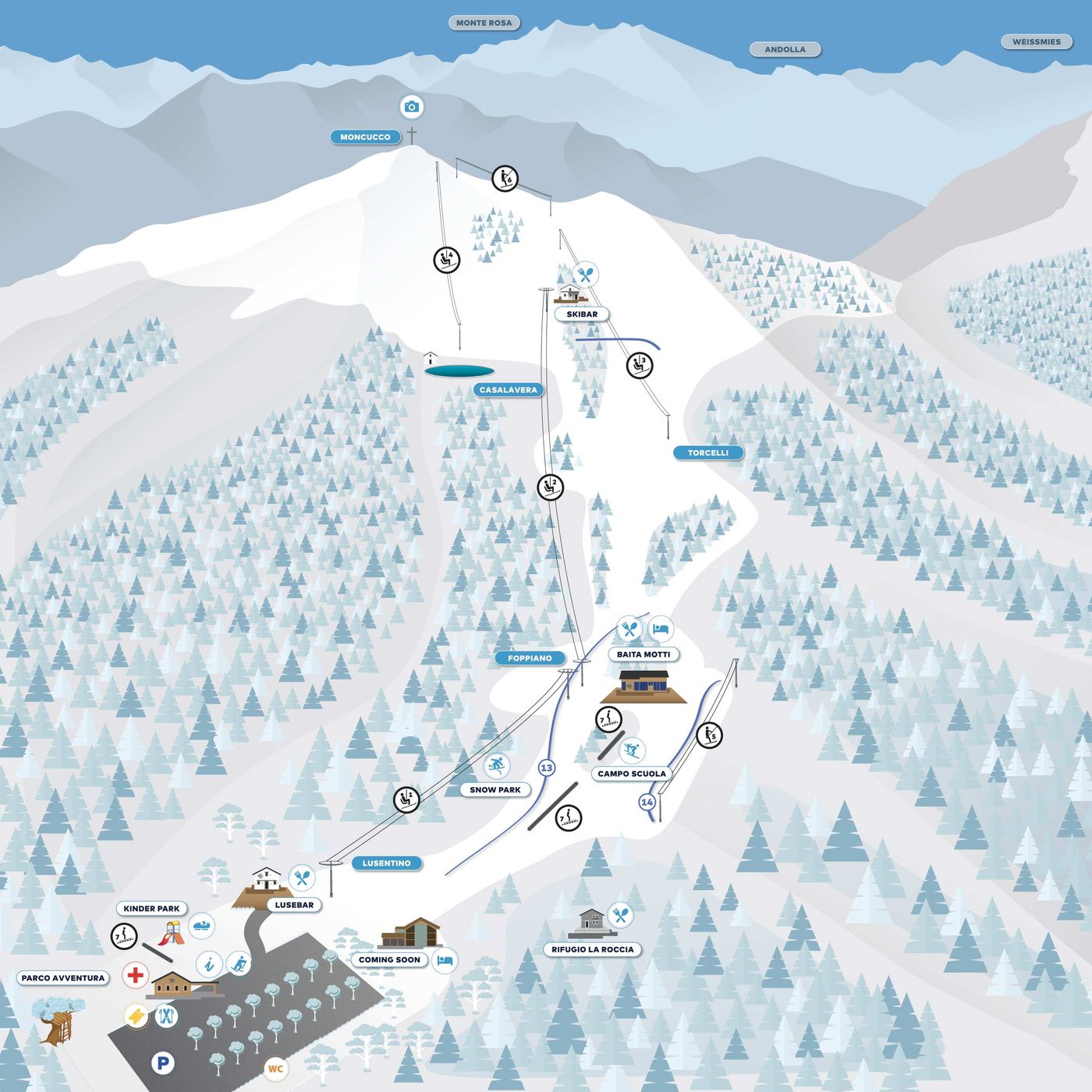 piste map for Domobianca