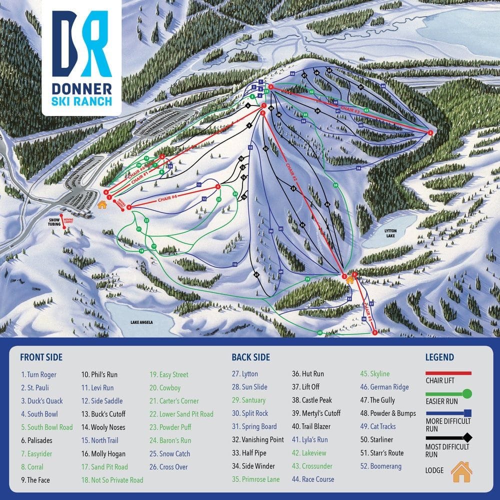 piste map for Donner Ski Ranch