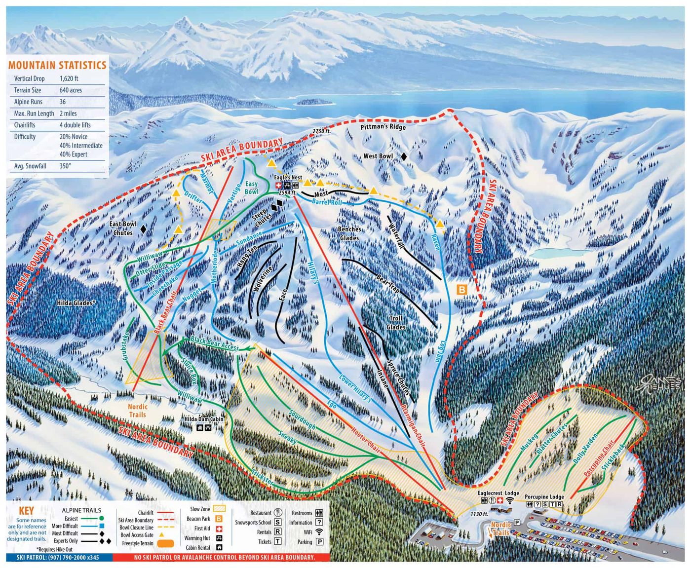 piste map for Eaglecrest Ski Area