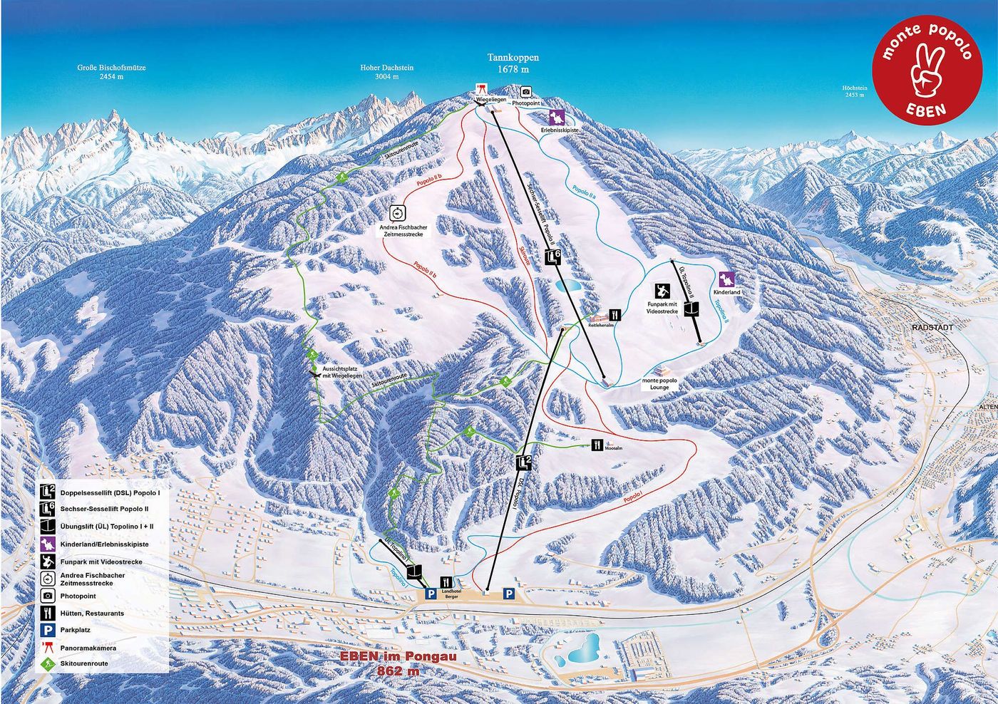 piste map for Eben - Monte Popolo