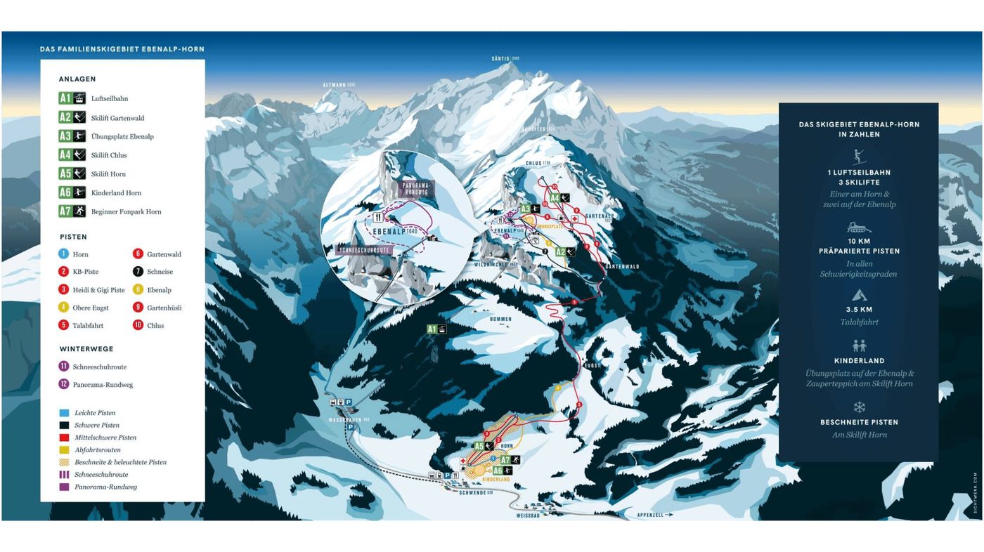 piste map for Ebenalp - Appenzellerland