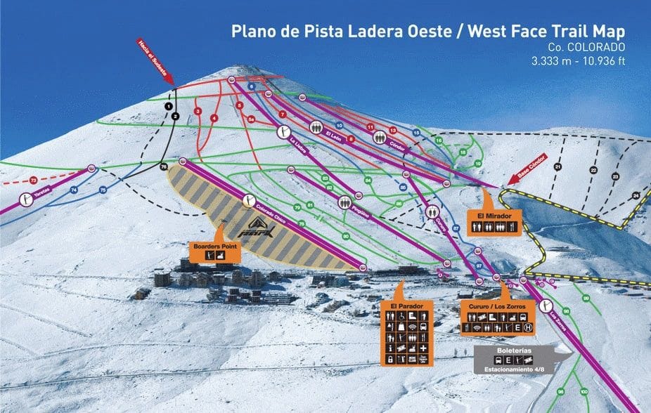piste map for El Colorado