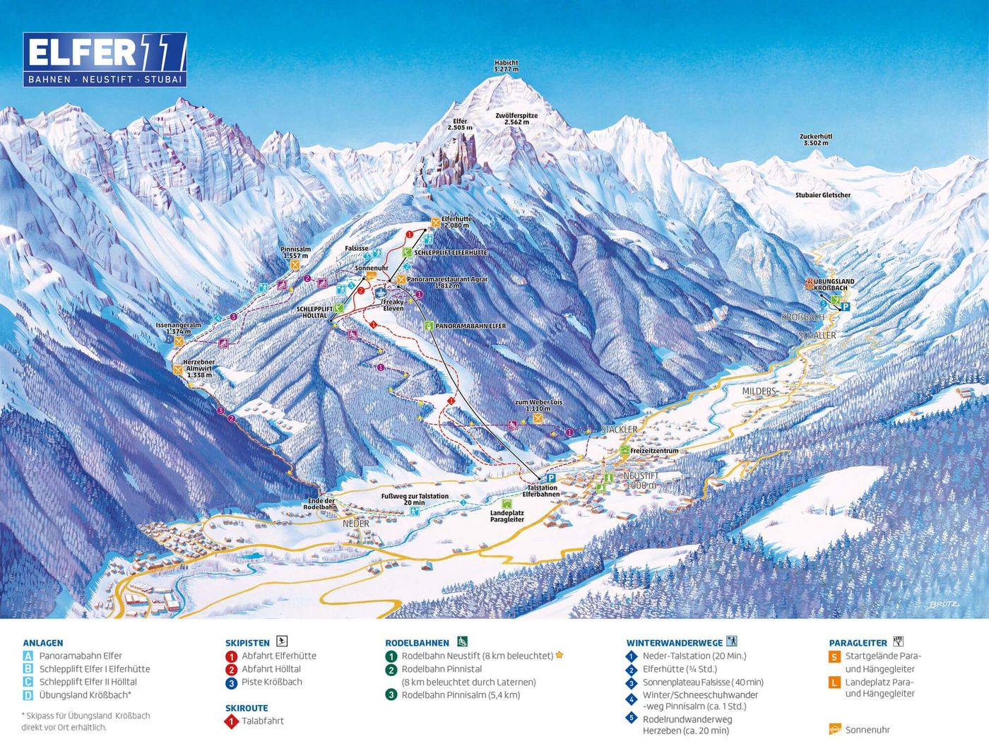 piste map for Elferlifte Neustift