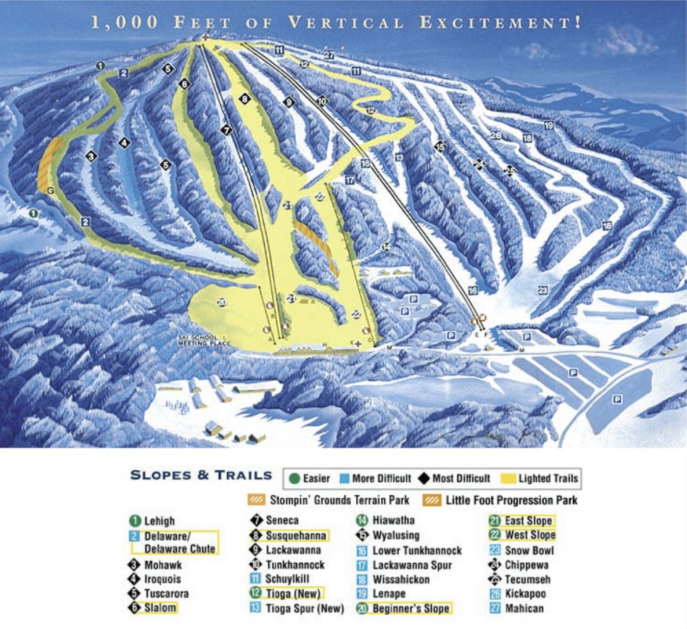 piste map for Elk Mountain Ski Resort