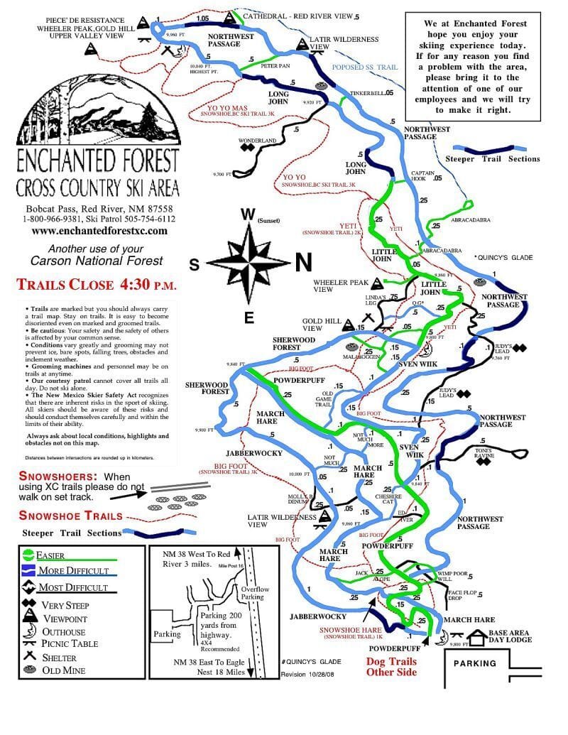 piste map for Enchanted Forest Ski Area