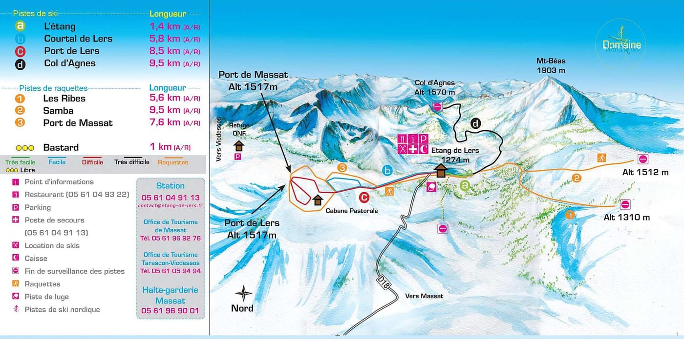 piste map for Etang de Lers