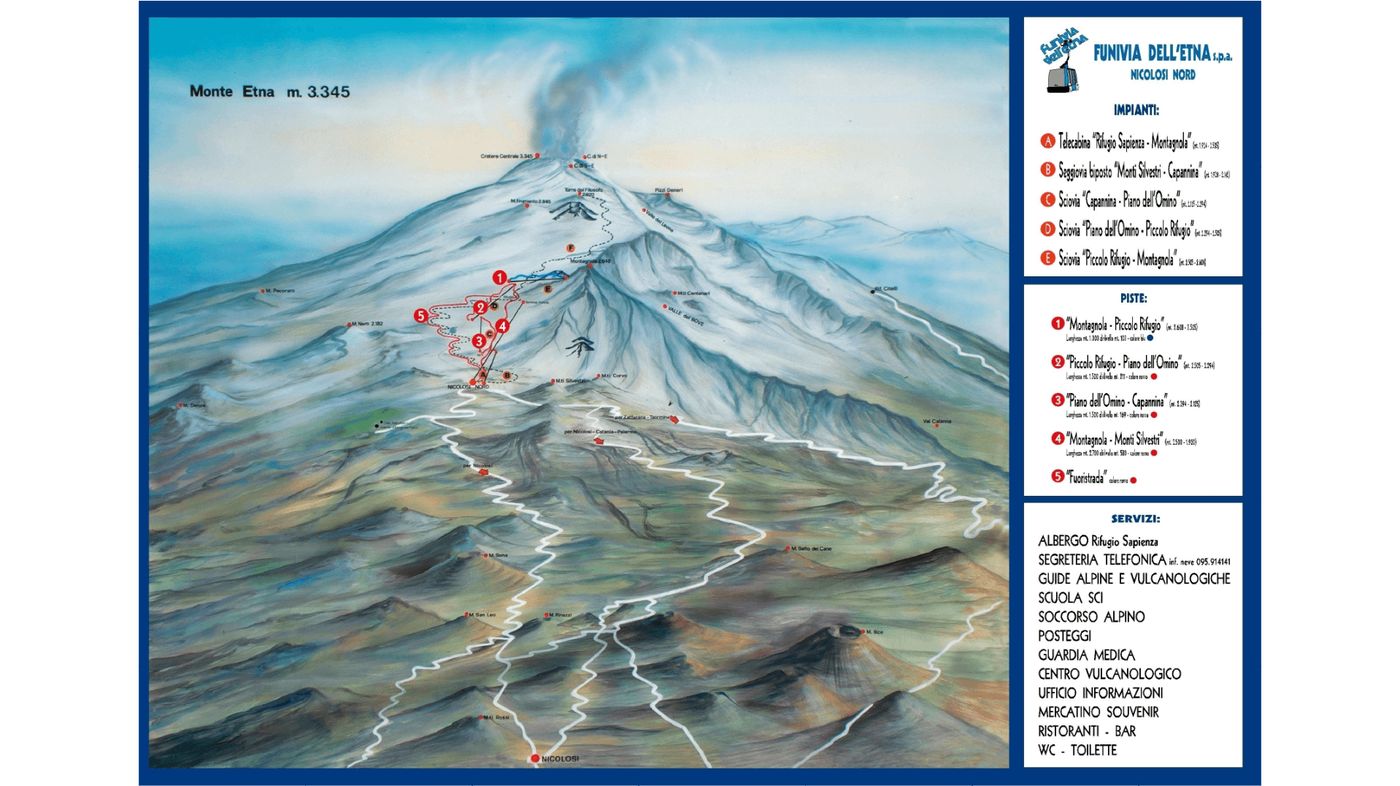 piste map for Etna Sud - Nicolosi