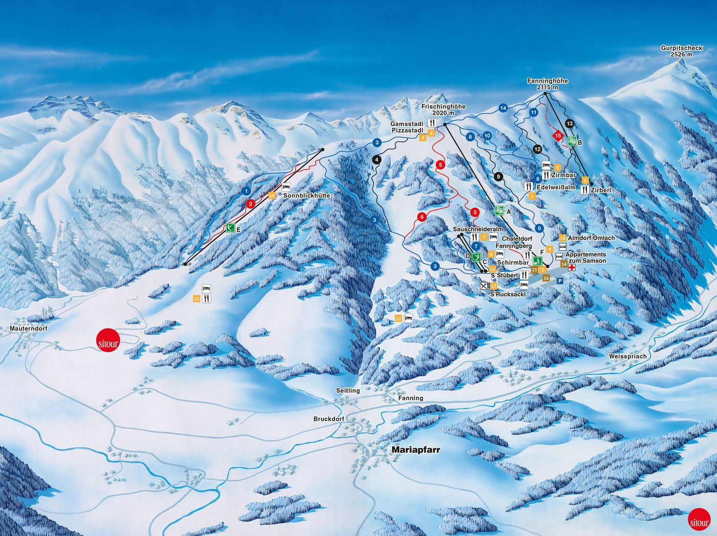 piste map for Fanningberg