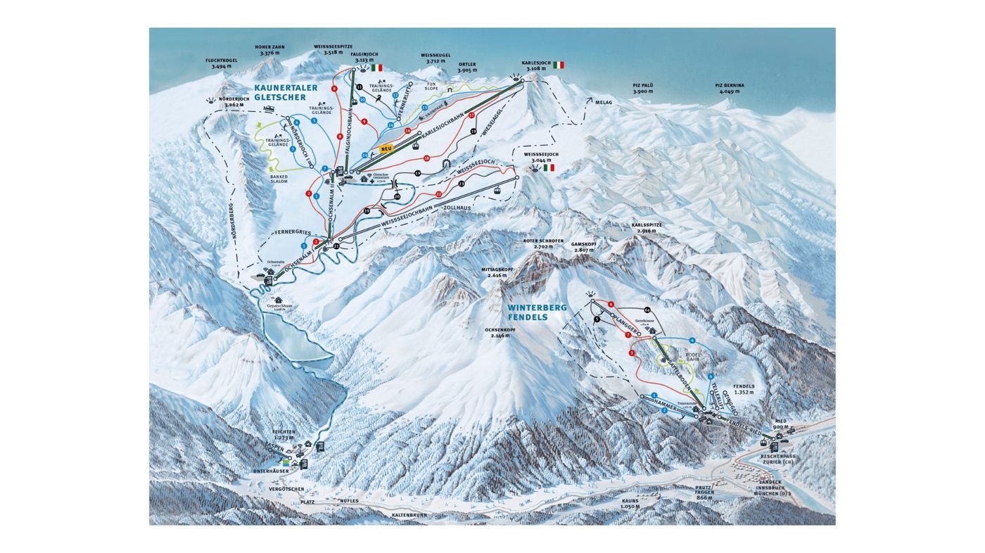 piste map for Fendels