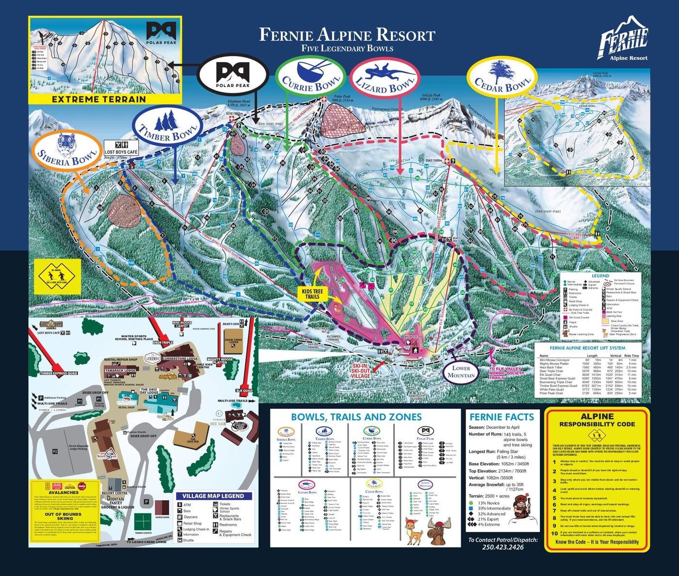 piste map for Fernie Alpine