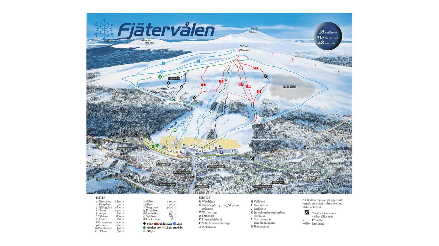 piste map for Fjätervålen