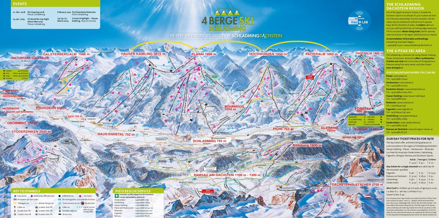 piste map for Freesports Arena Dachstein Krippenstein