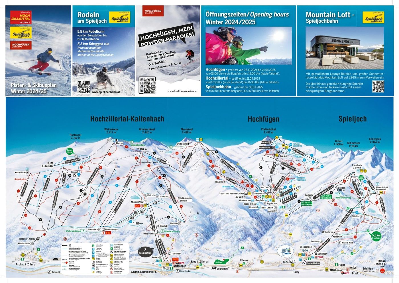 piste map for Fügen - Spieljoch