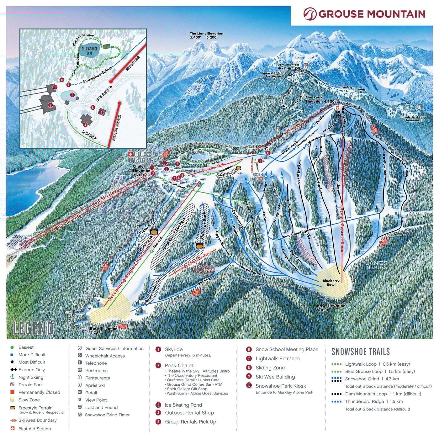 piste map for Grouse Mountain