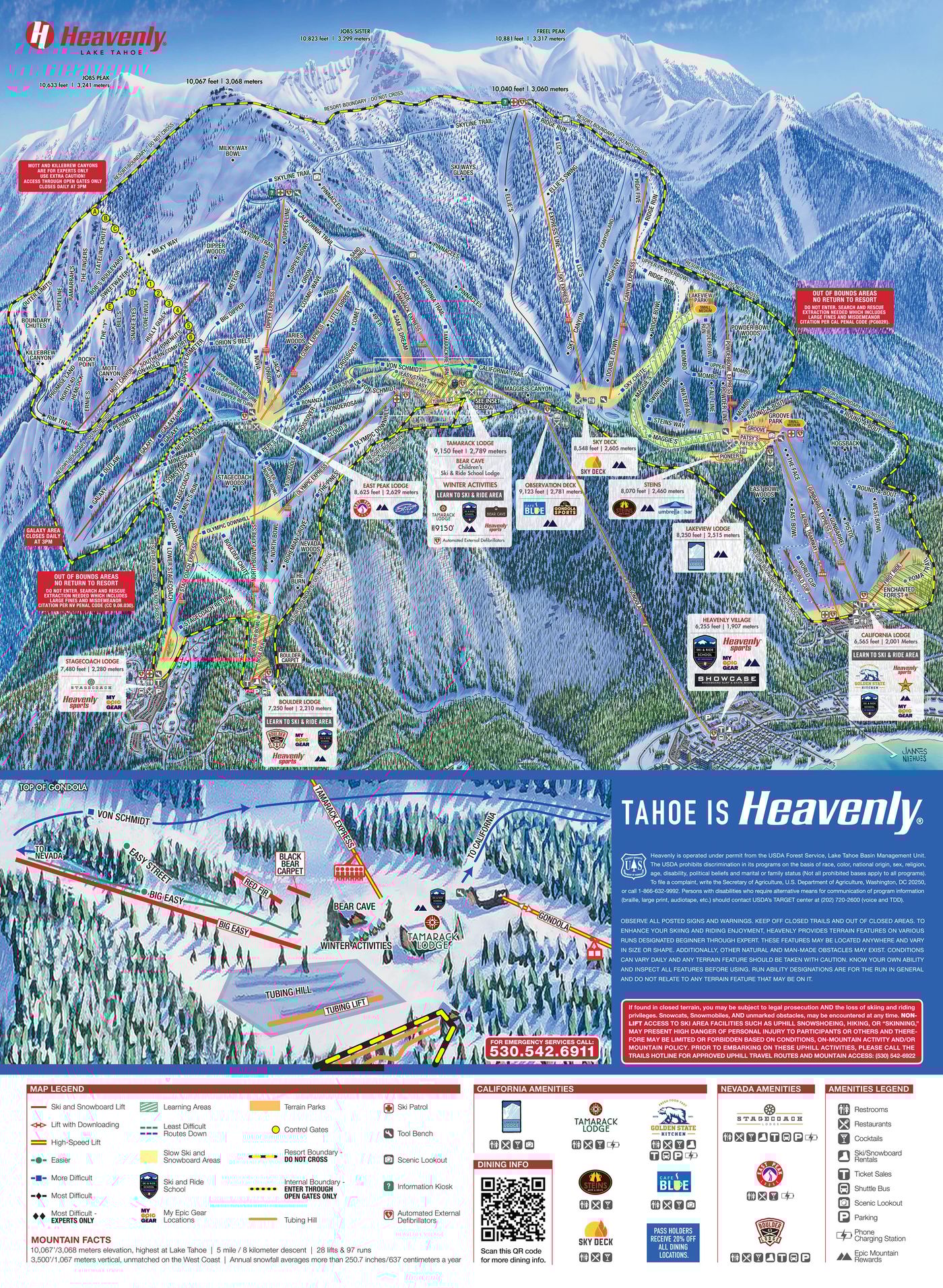 piste map for Heavenly