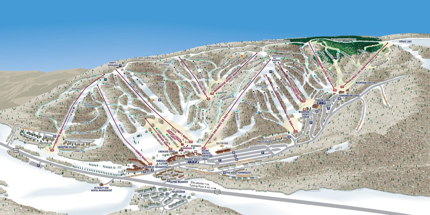piste map for Holiday Valley