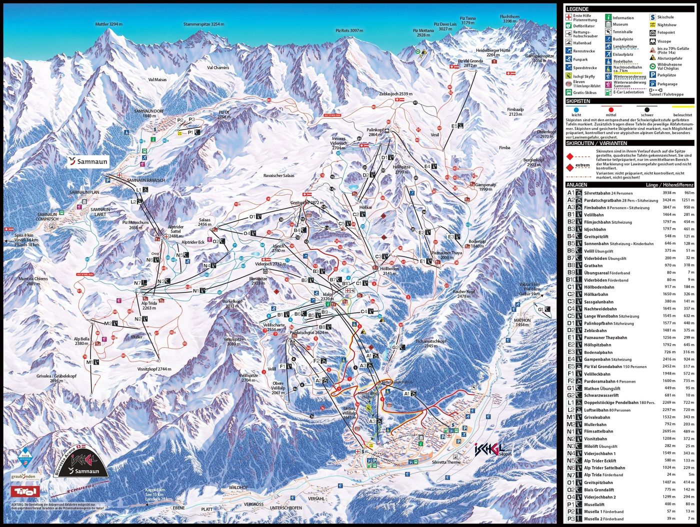 piste map for Ischgl