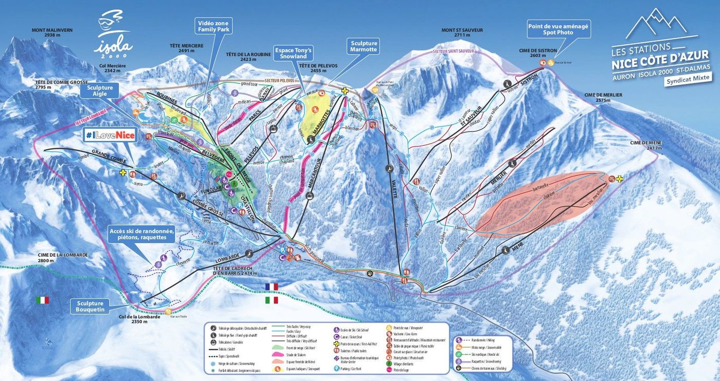 piste map for Isola 2000