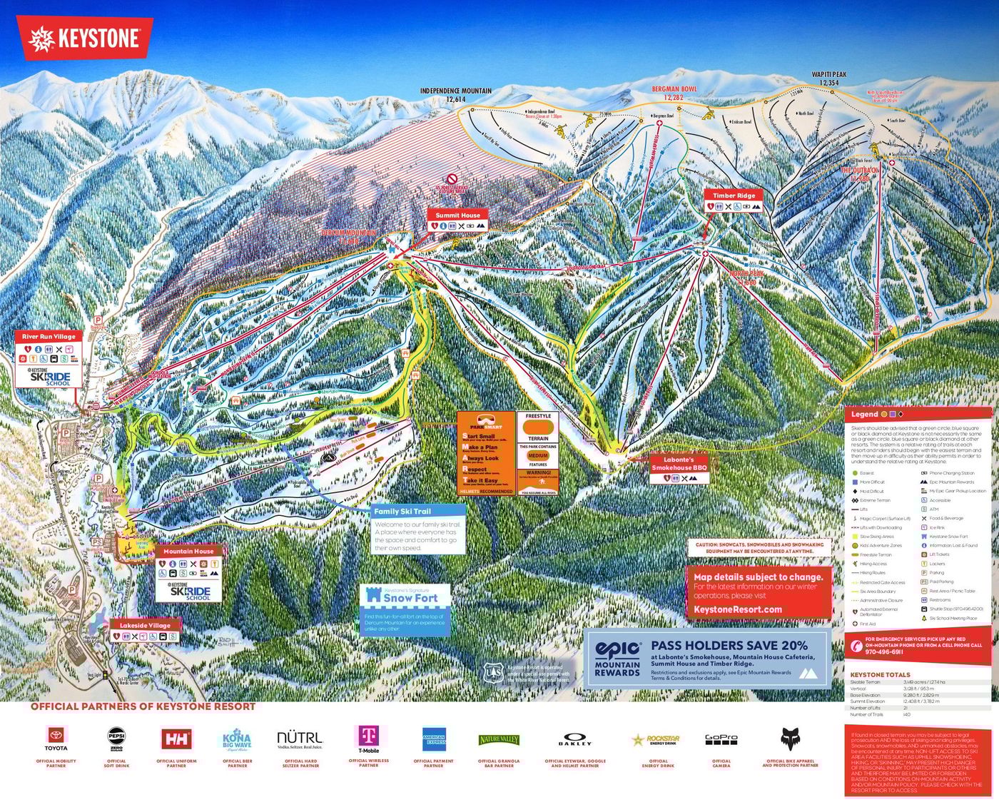piste map for Keystone