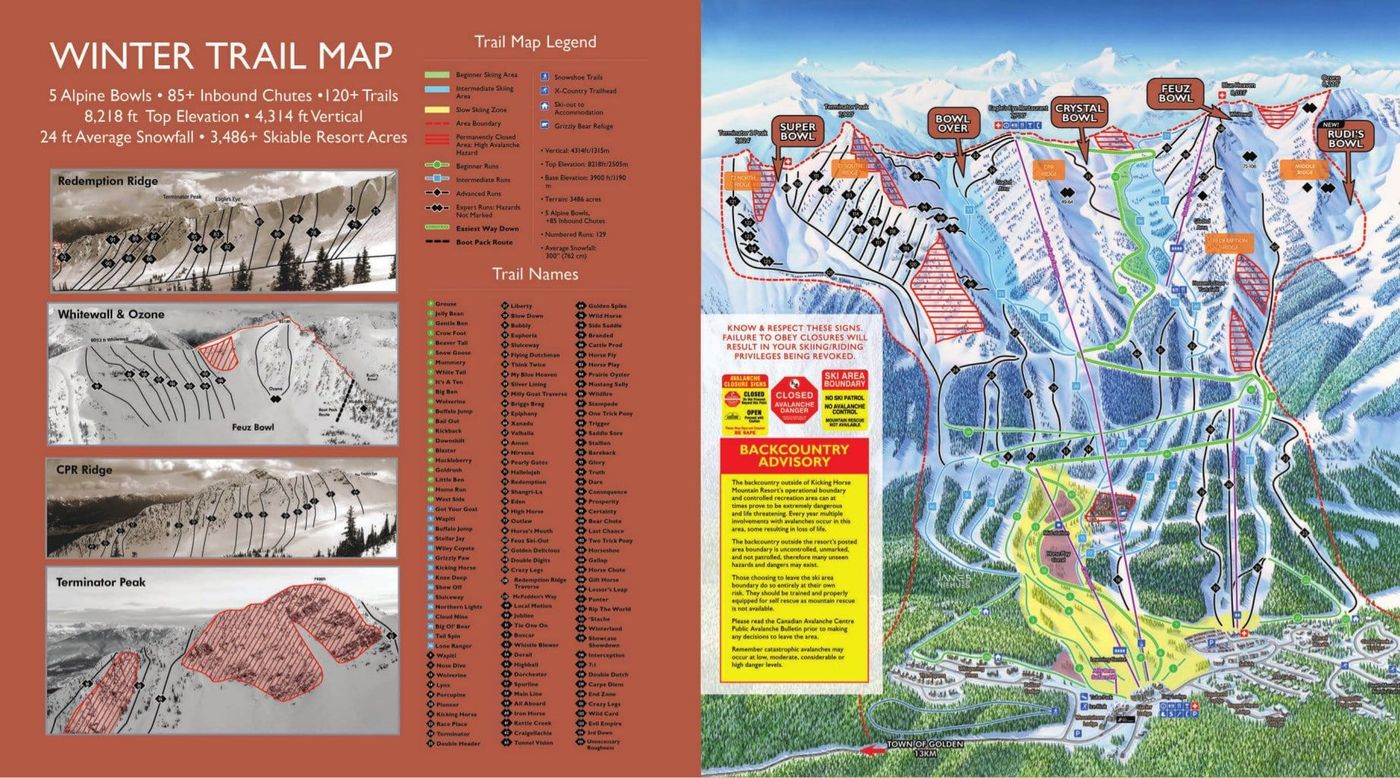 piste map for Kicking Horse
