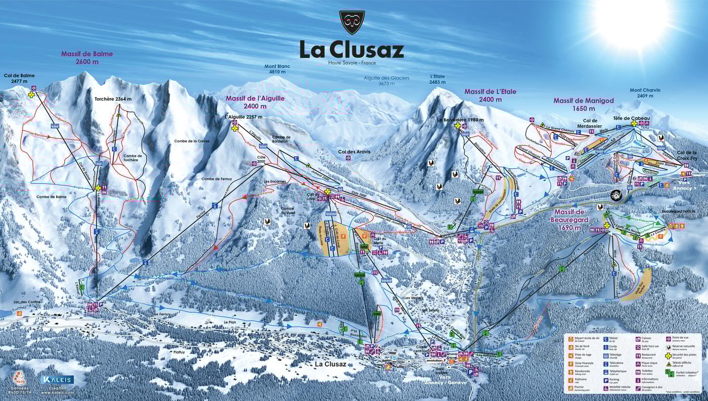 piste map for La Clusaz