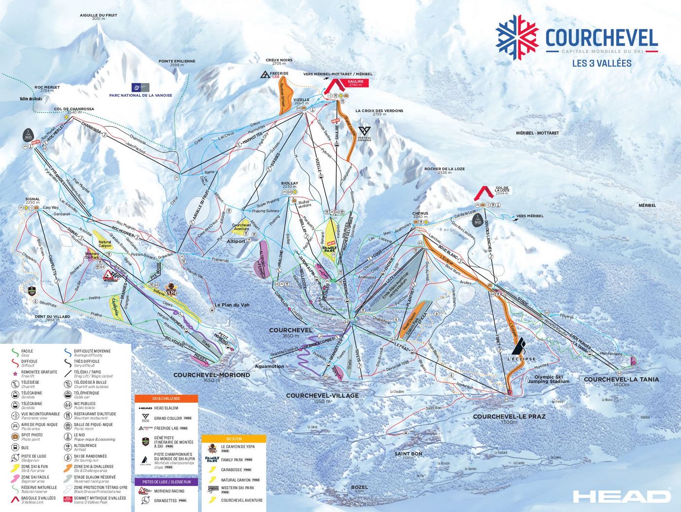 piste map for La Tania