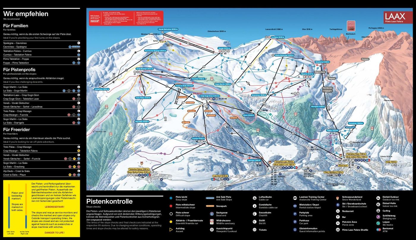 piste map for Laax