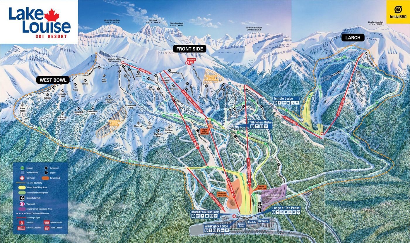 piste map for Lake Louise