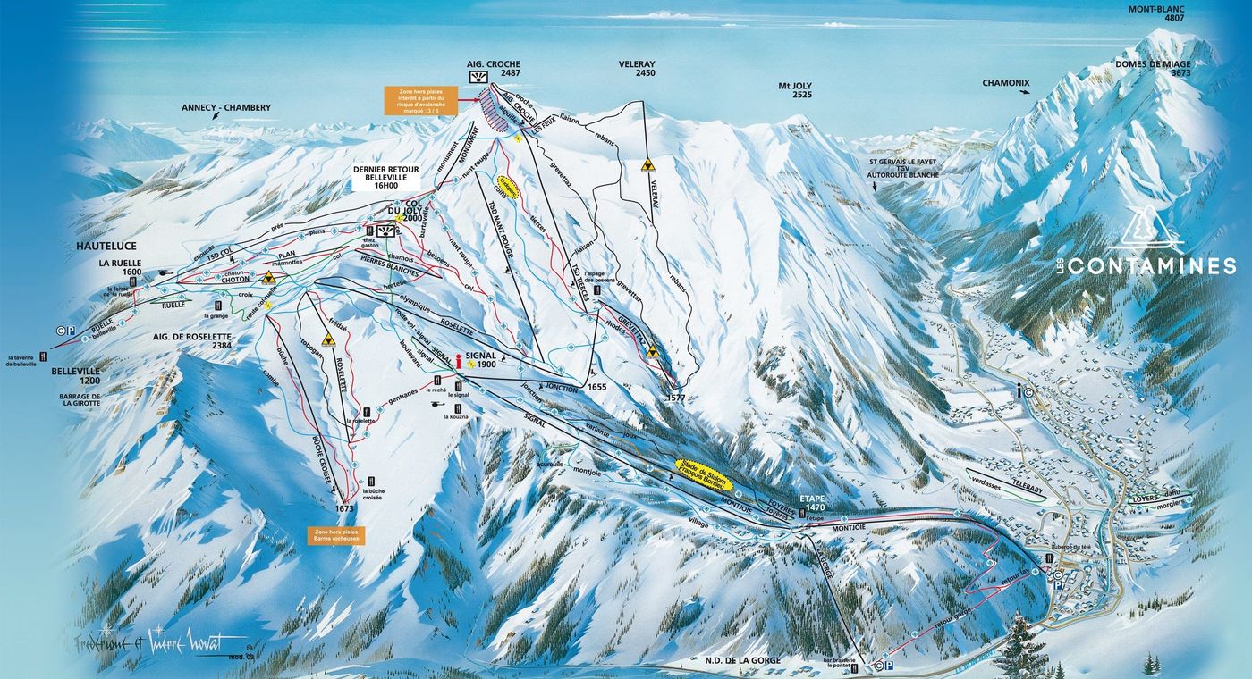 piste map for Les Contamines Montjoie