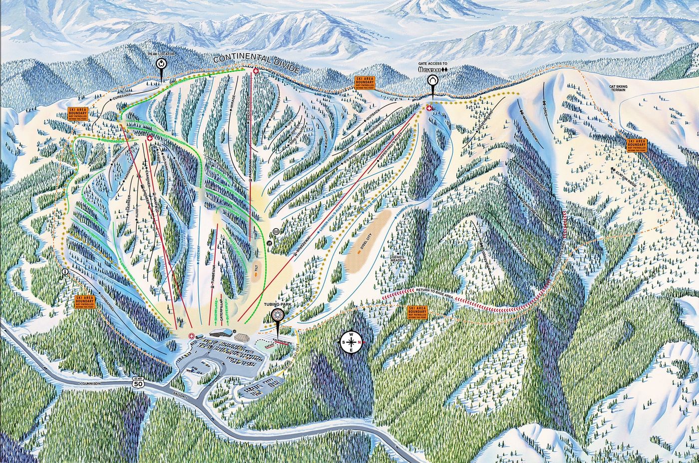 piste map for Monarch Mountain