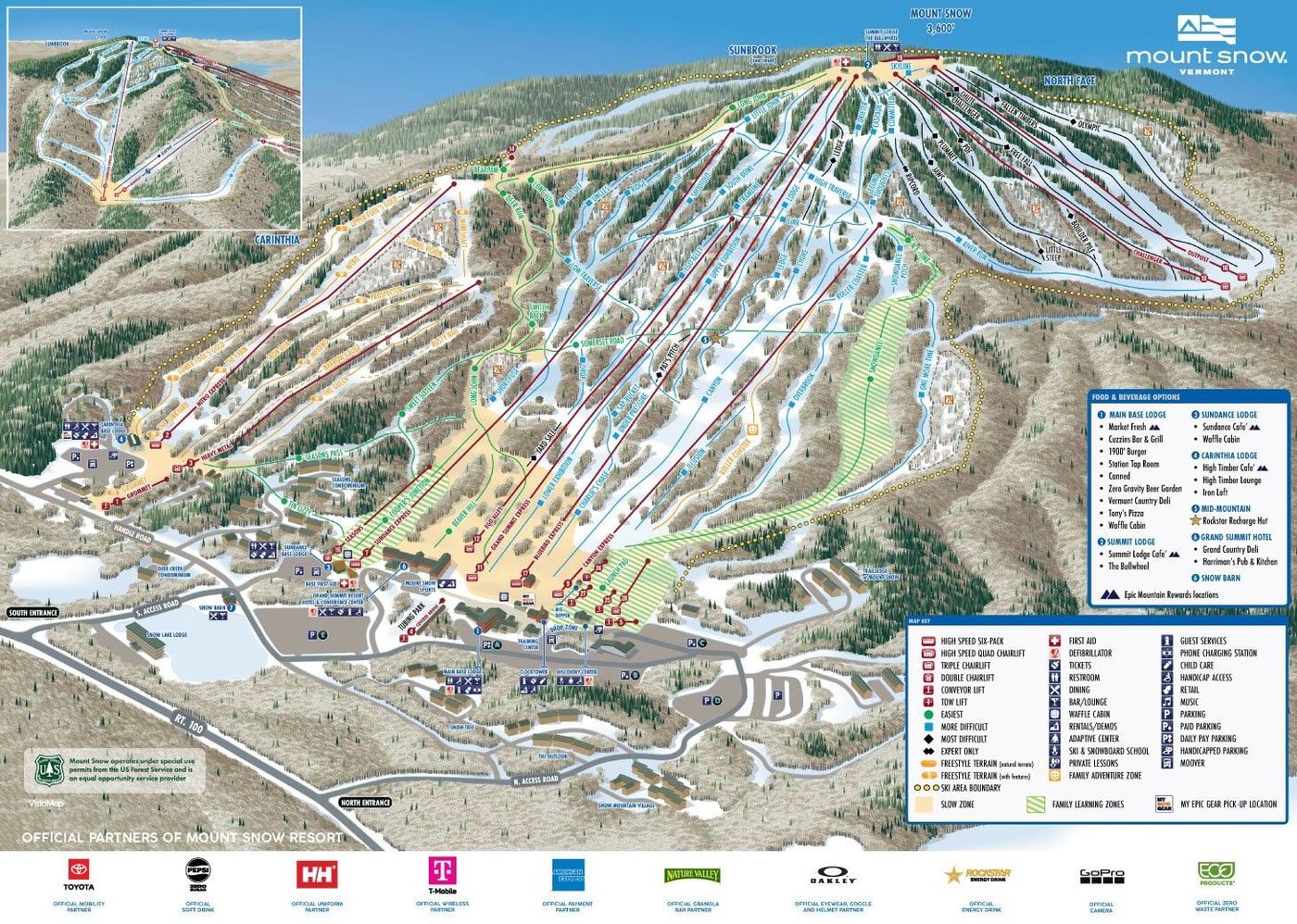 piste map for Mount Snow