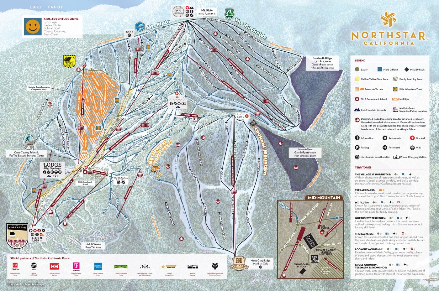 piste map for Northstar California