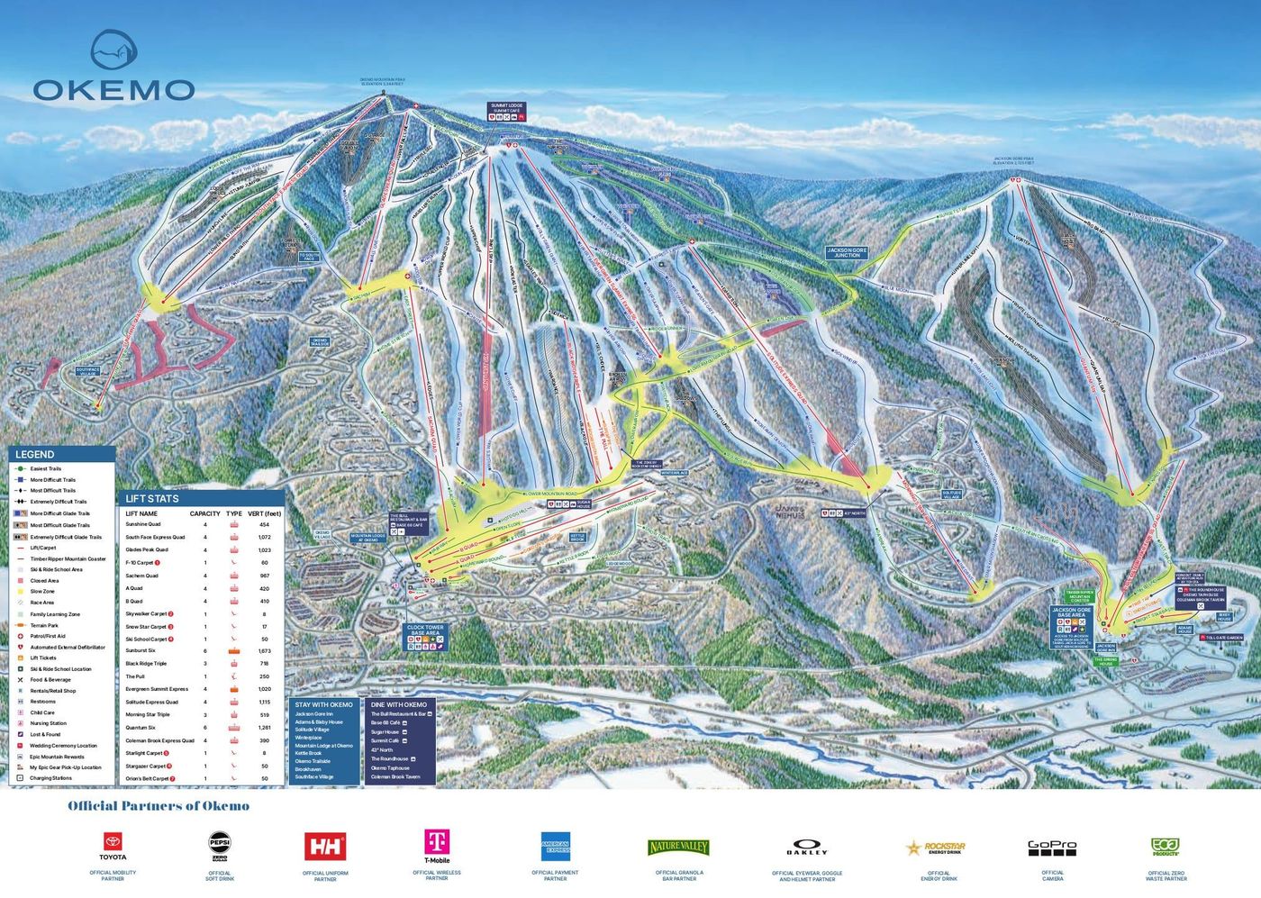 piste map for Okemo Mountain Resort