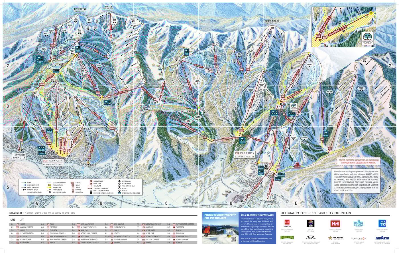 piste map for Park City