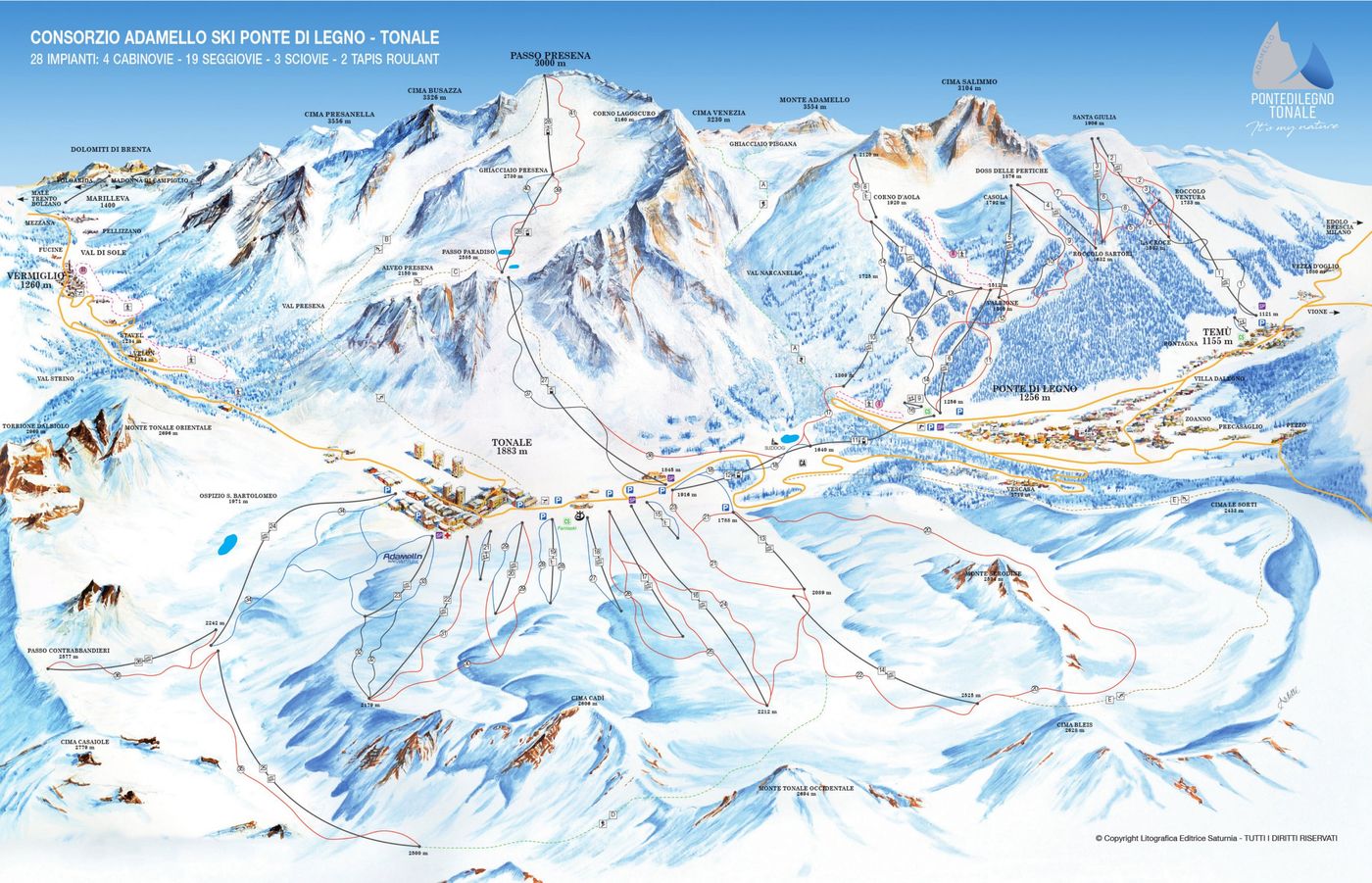 piste map for Pontedilegno - Tonale