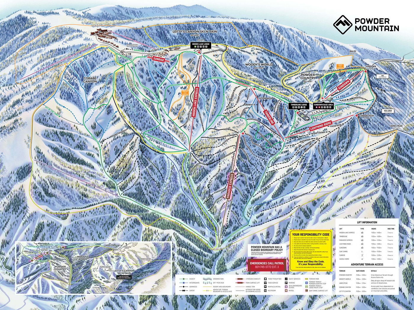 piste map for Powder Mountain