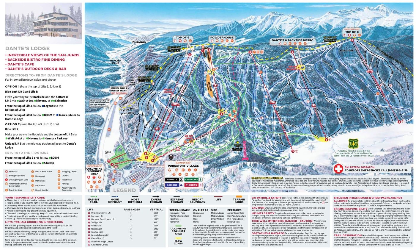 piste map for Purgatory