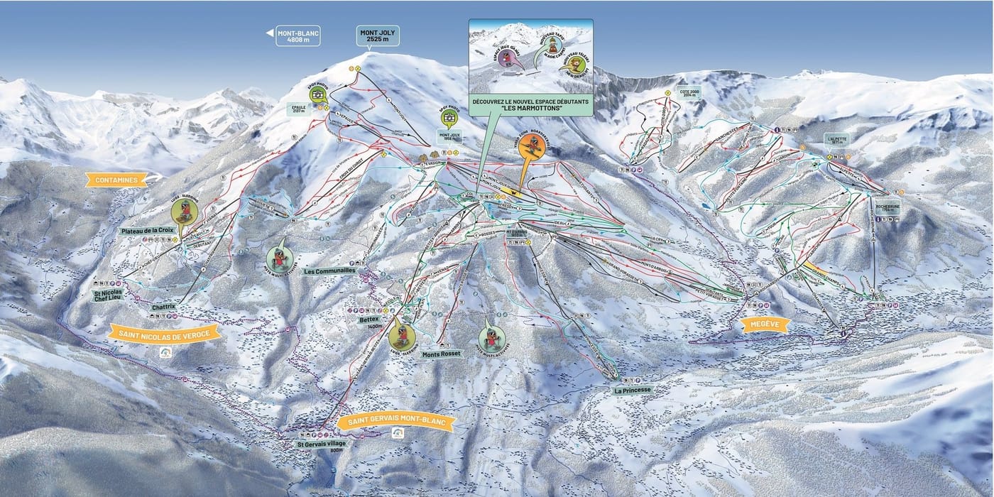 piste map for Saint Gervais Mont-Blanc