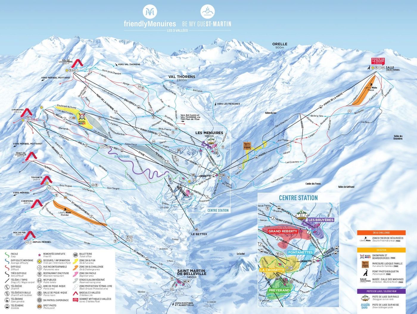 piste map for Saint Martin de Belleville