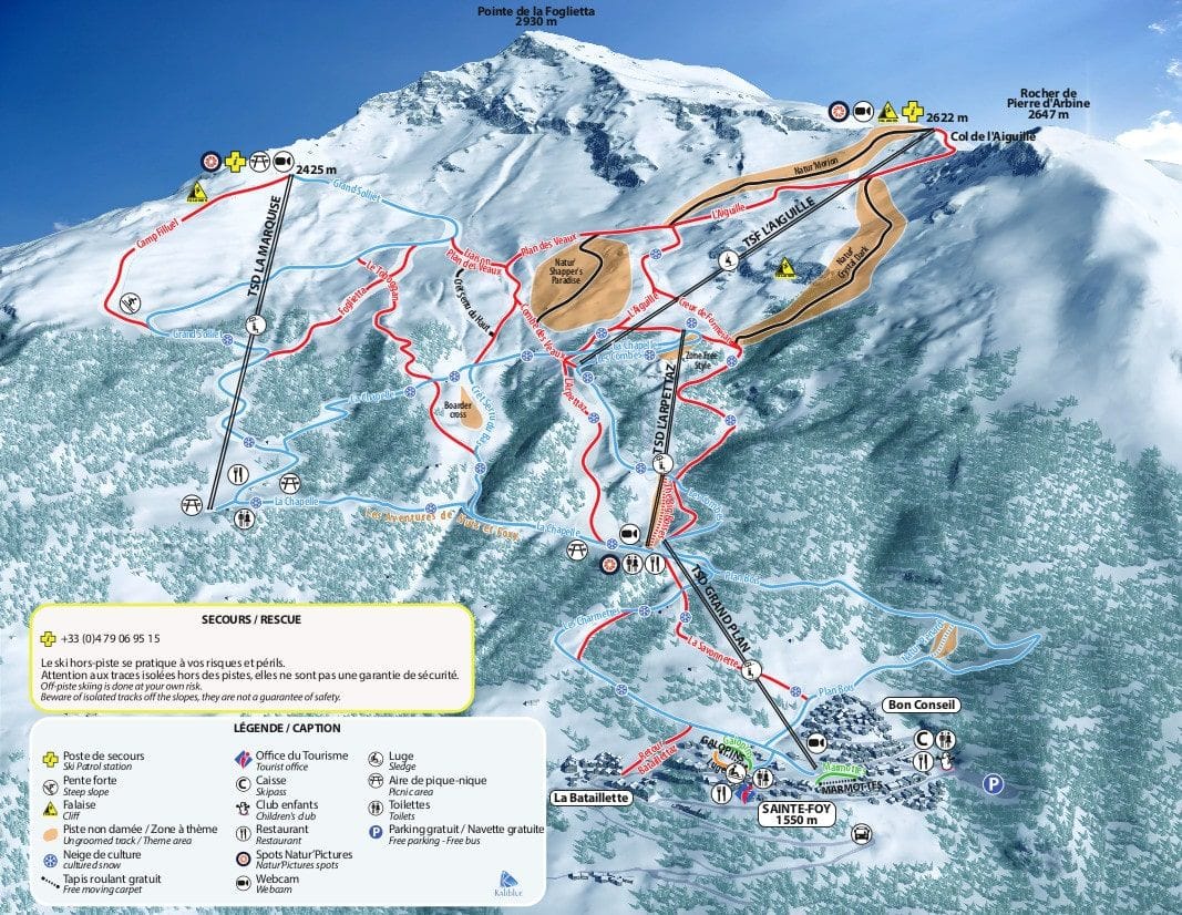 piste map for Sainte Foy Tarentaise