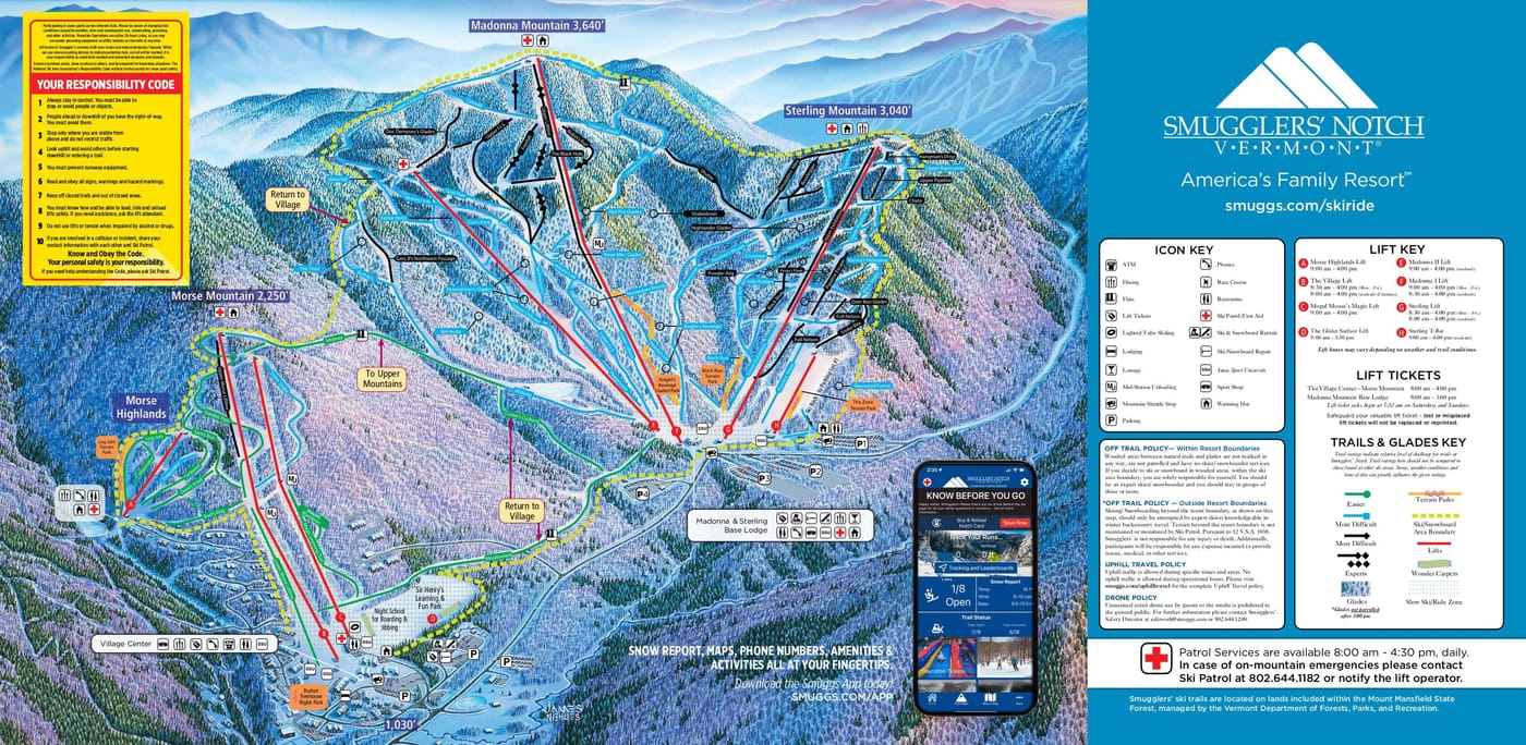 piste map for Smugglers' Notch Resort