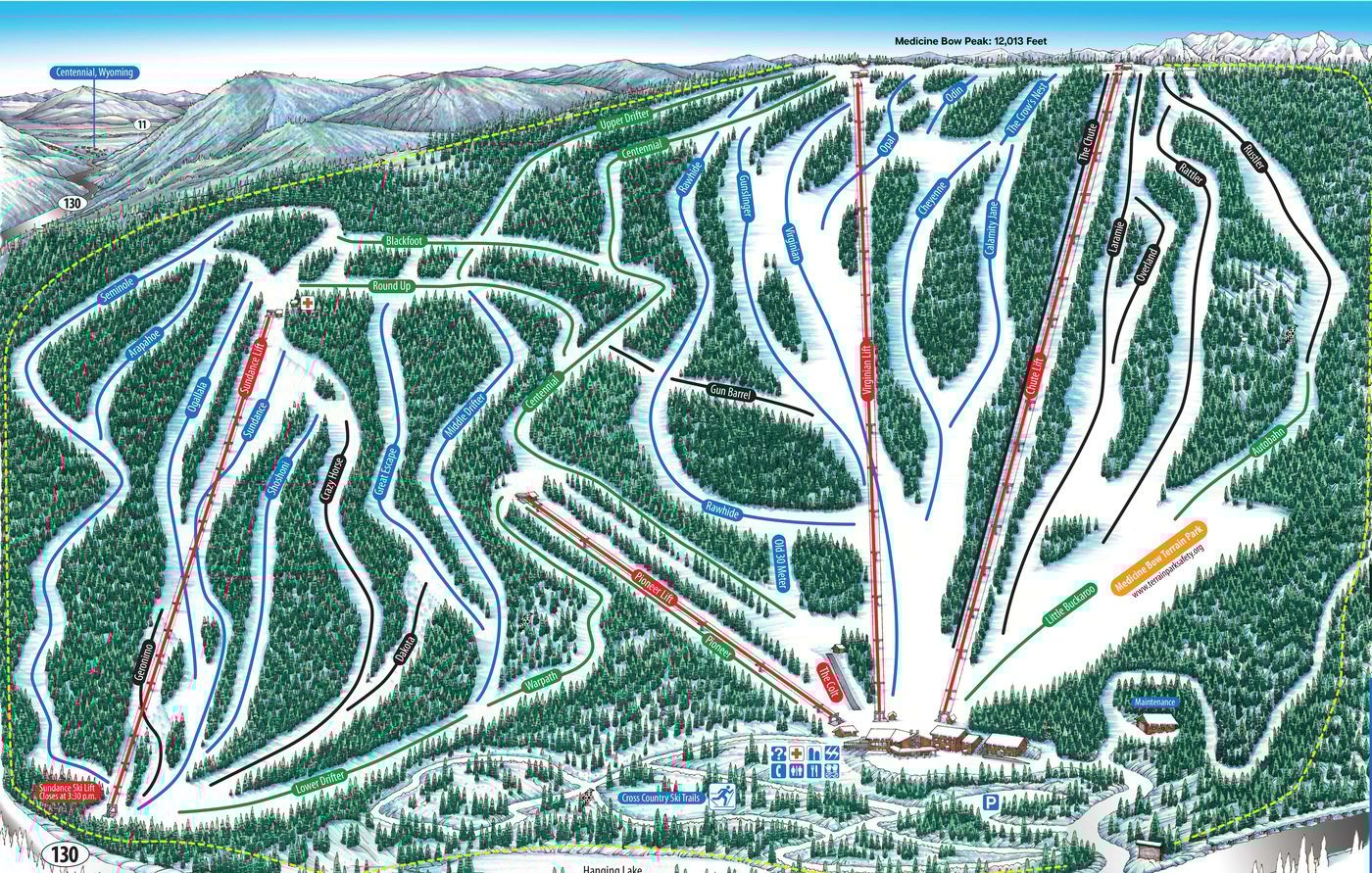piste map for Snowy Range Ski & Recreation Area