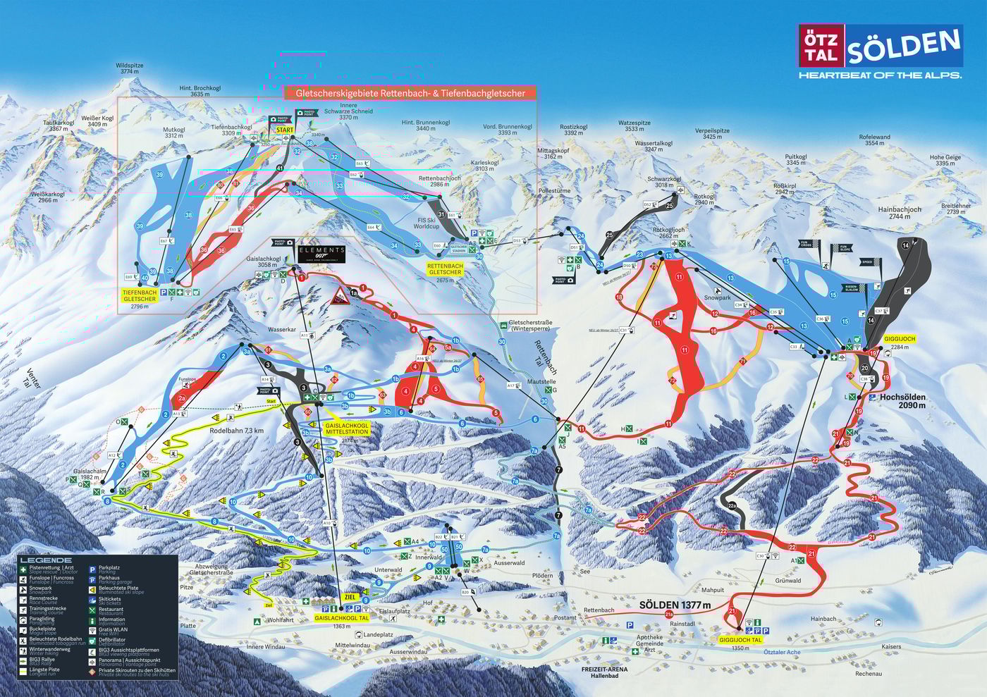 piste map for Sölden