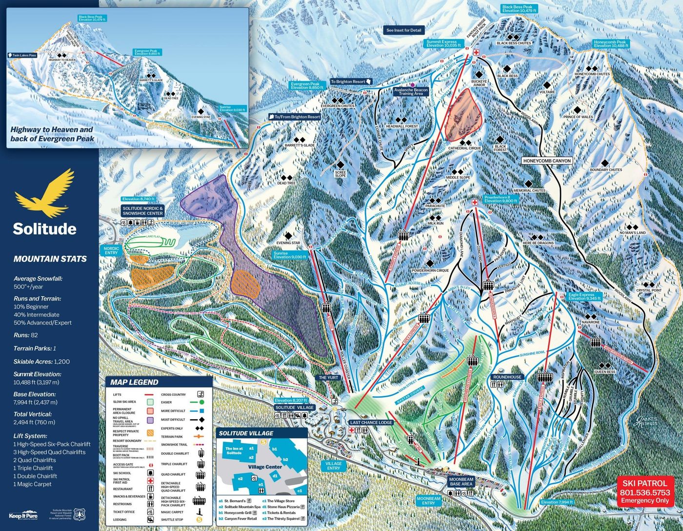piste map for Solitude Mountain Resort