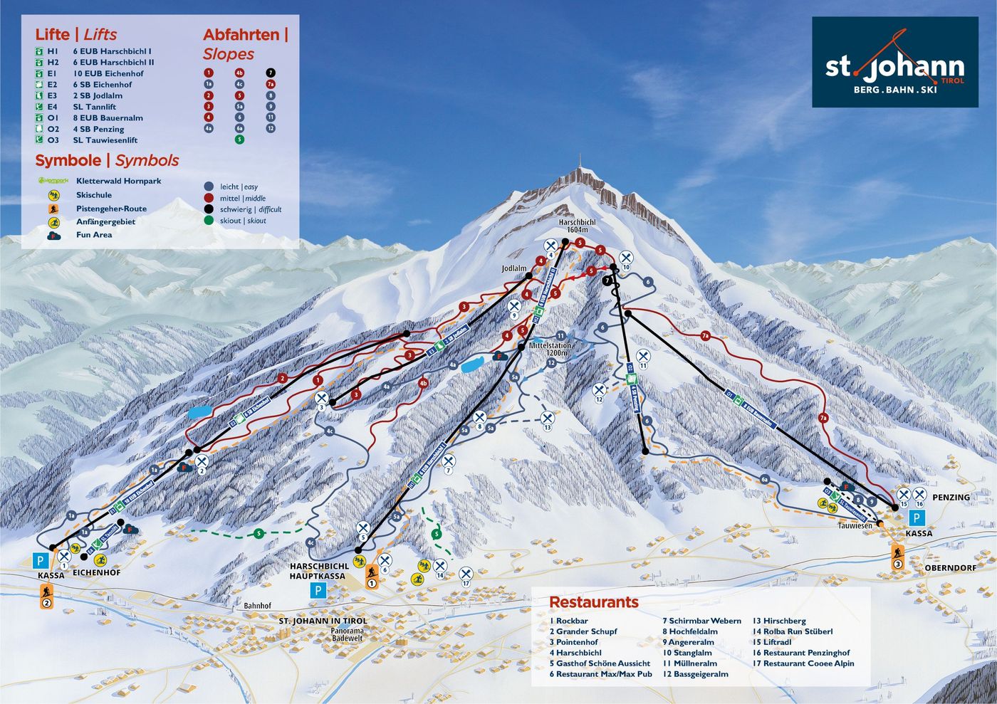 piste map for St. Johann in Tirol