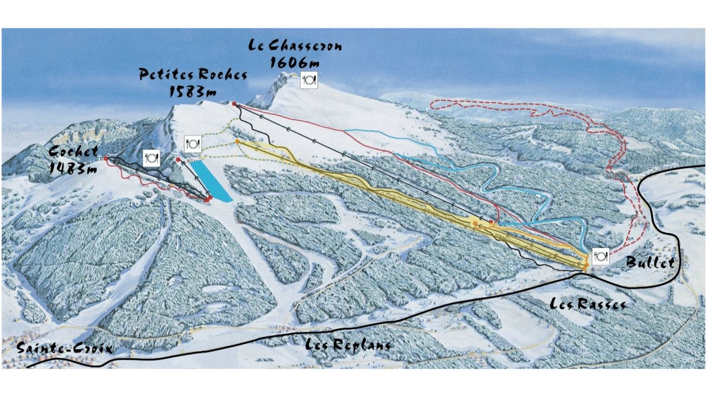 piste map for Ste-Croix - Les Rasses