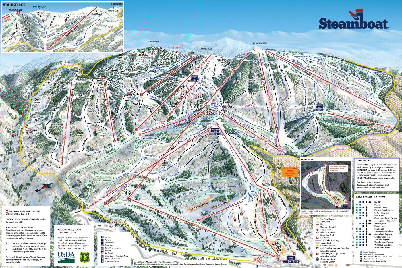 piste map for Steamboat