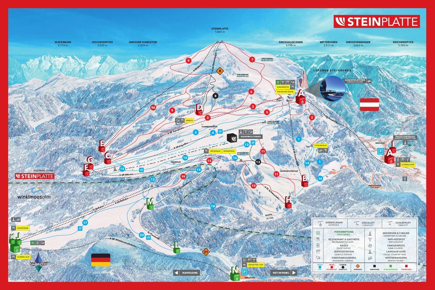 piste map for Steinplatte Waidring