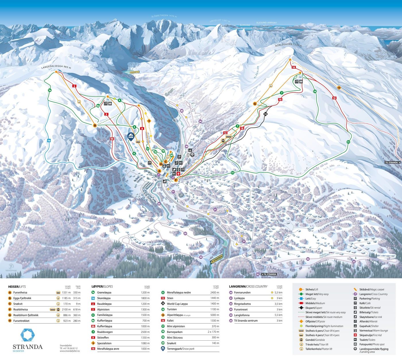 piste map for Stranda